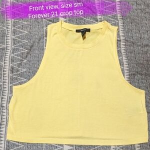 Forever 21 size small, EUC yellow colour ladies crop tank top
